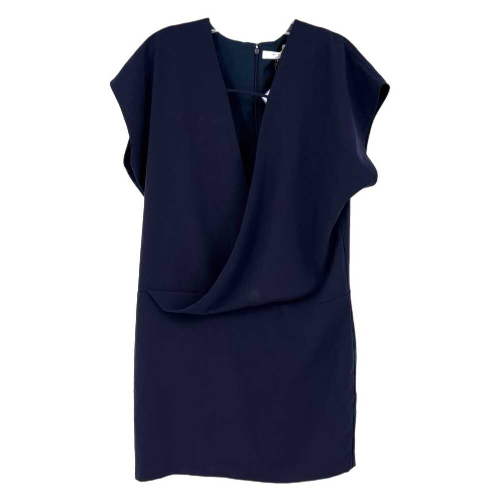 Halston Heritage Blue Mini Dress Cap Sleeve V-Neck Zip | Womens 6
